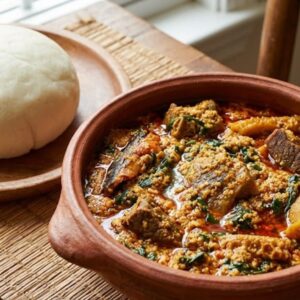 Poundo Yam & Egusi Soup